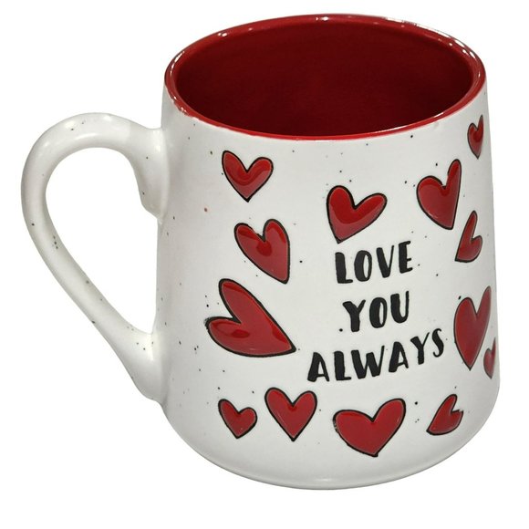 Sheffield Home Red Hearts Ceramic Coffee‎ Mug  Love You Always 16oz - Picture 1 of 16